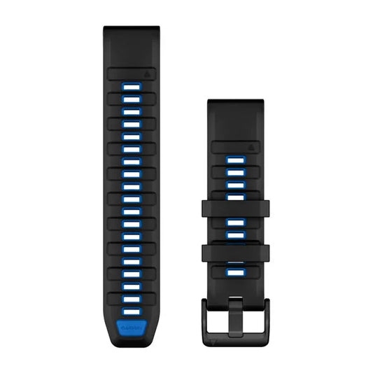 Garmin QuickFit 22 Watch Bands - Black/Pilot Blue Silicone
