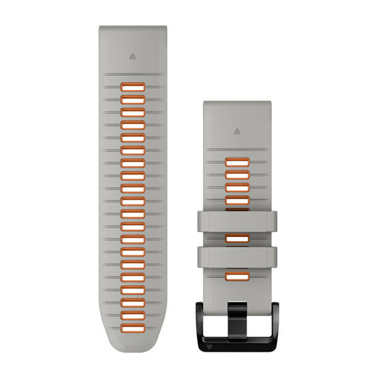 Garmin QuickFit 26 Watch Bands - Fog Grey/Ember Orange Silicone