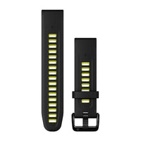 Garmin QuickFit 20 Watch Bands - Black/Electric lime silicone
