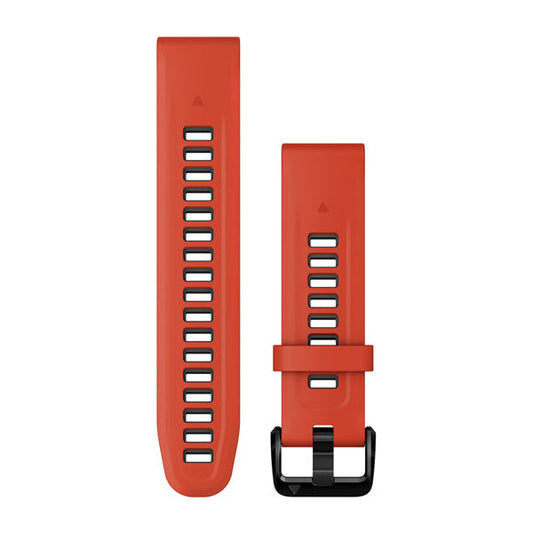 Garmin QuickFit 20 Watch Bands - Flame red/Graphite silicone