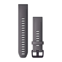 Garmin QuickFit 20 Watch Bands - Shale Grey Silicone, Amethyst Hardware