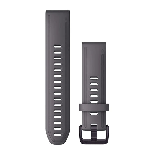 Garmin QuickFit 20 Watch Bands - Shale Grey Silicone, Amethyst Hardware