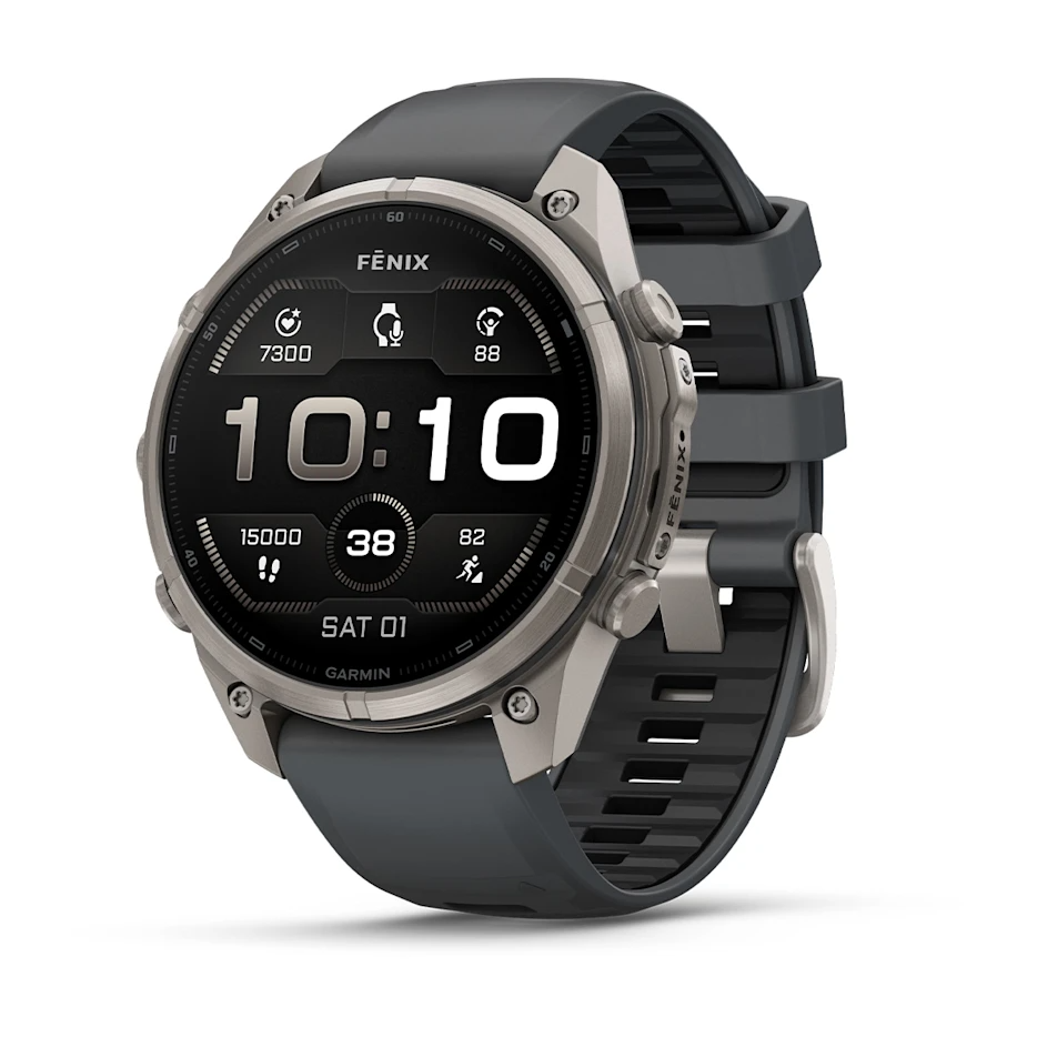 Garmin Fenix 9 Pro 47mm AMOLED Titanium with Graphite/Black Silicone Band