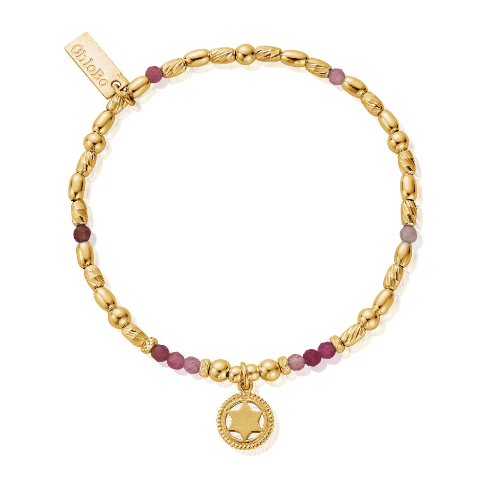 Gold Plated Smoky Quartz Root Chakra Bracelet