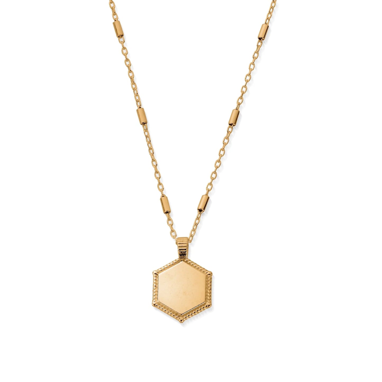 Gold Personalised Hexagon Coin Necklace