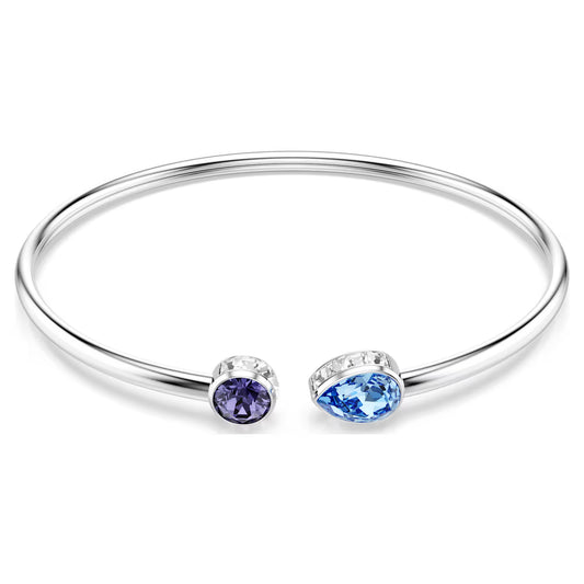 Chroma bangle, Mixed cuts, Multicoloured, Rhodium plated