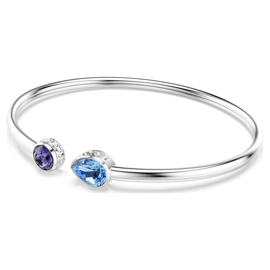 Chroma bangle, Mixed cuts, Multicoloured, Rhodium plated