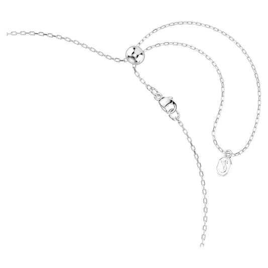 Chroma necklace, Mixed cuts, Star, White, Rhodium plated