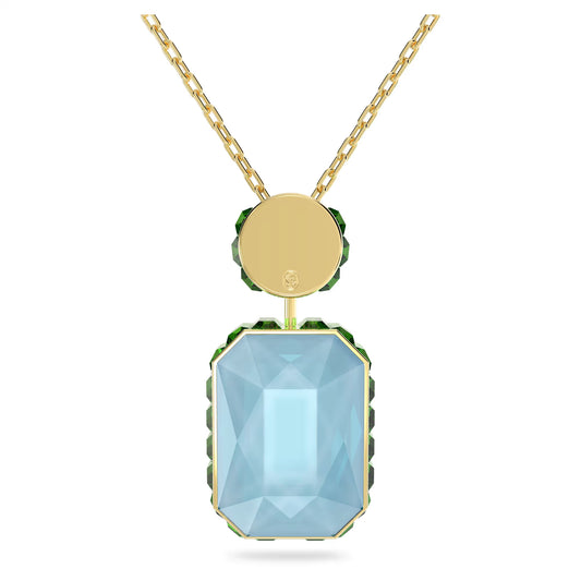 Chroma necklace, Octagon cut, Multicoloured, Gold-tone plated