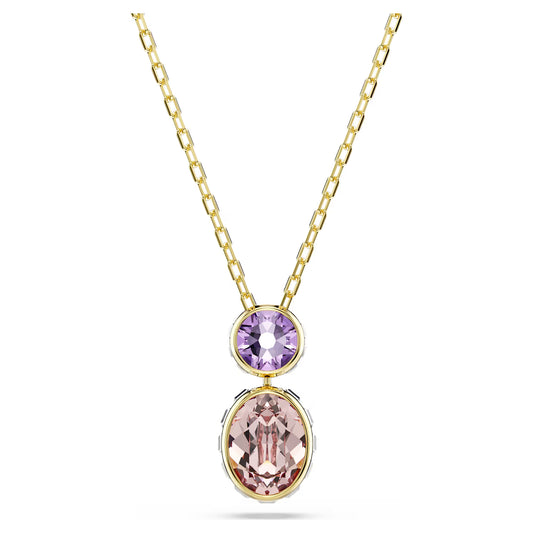 Chroma pendant, Mixed cuts, Multicoloured, Gold-tone plated