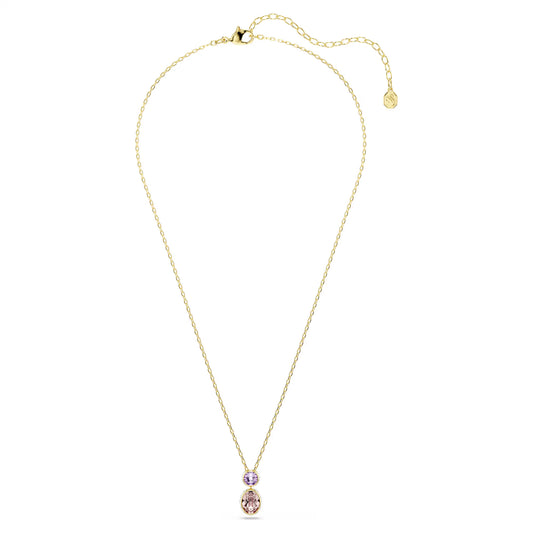 Chroma pendant, Mixed cuts, Multicoloured, Gold-tone plated