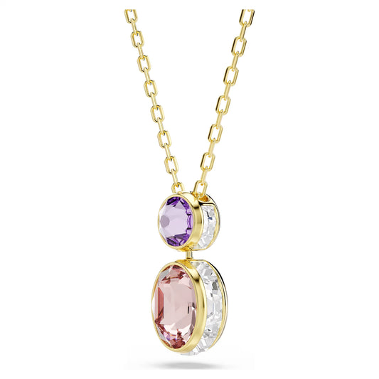 Chroma pendant, Mixed cuts, Multicoloured, Gold-tone plated
