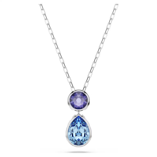 Chroma pendant, Mixed cuts, Multicoloured, Rhodium plated