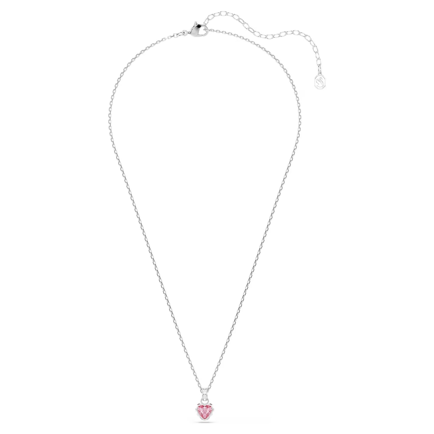 Chroma pendant Mixed cuts, Pink, Rhodium plated