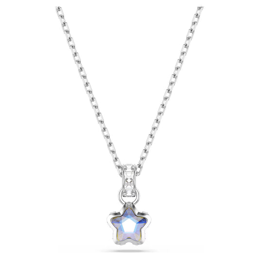 Chroma pendant, Mixed cuts, Star, White, Rhodium plated