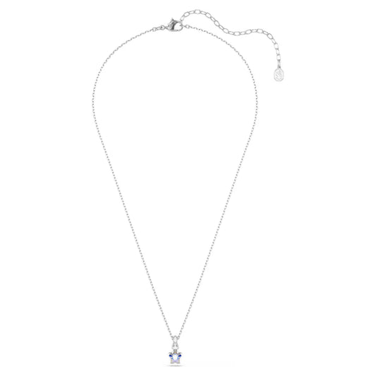 Chroma pendant, Mixed cuts, Star, White, Rhodium plated