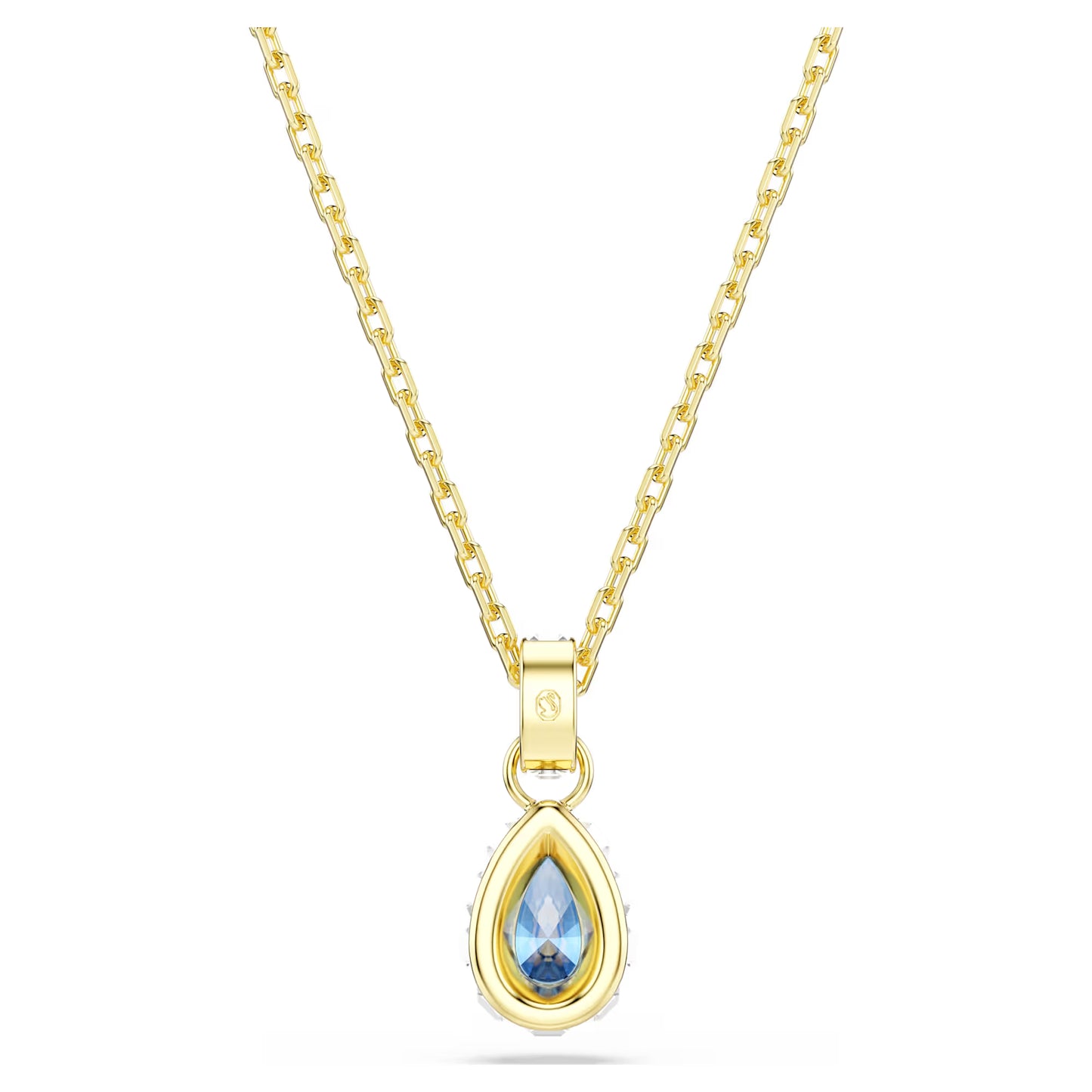Chroma pendant, Pear cut, Blue, 18K gold finish
