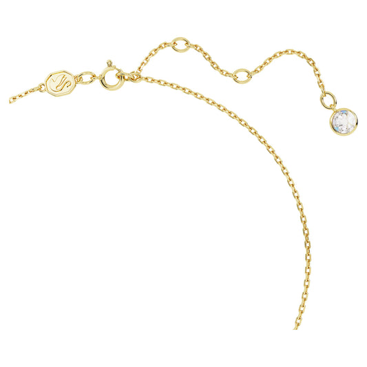 Chroma pendant, Pear cut, Green, Gold-tone plated