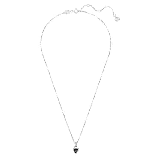 Chroma pendant, Triangle cut, Grey, Rhodium plated