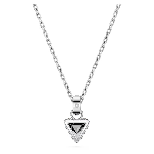 Chroma pendant, Triangle cut, Grey, Rhodium plated