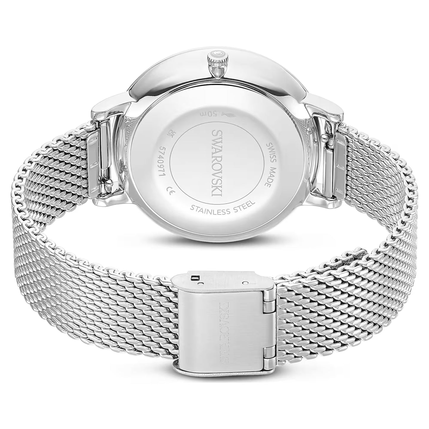 Clarica watch, Swiss Made, Metal bracelet, Silver tone, Stainless steel