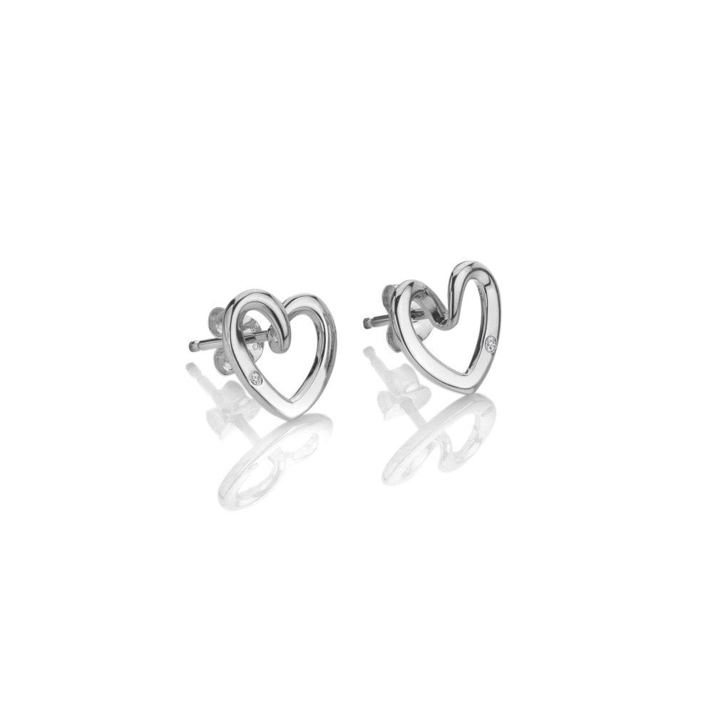 Silver Open Heart Earrings