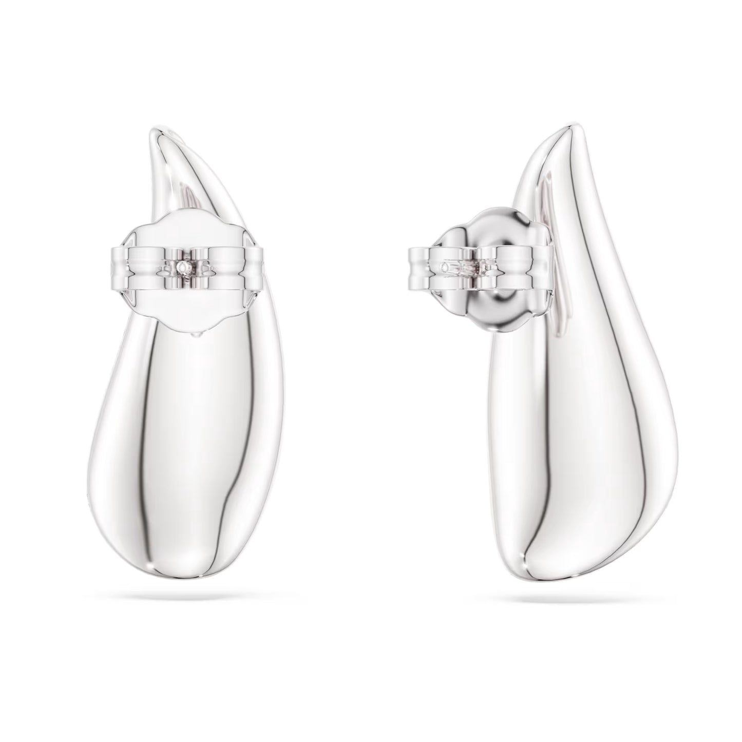 Classica drop earrings, Round cut, White, Sterling silver