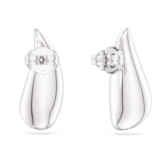 Classica drop earrings, Round cut, White, Sterling silver