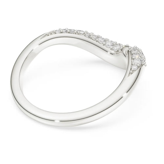 Classica open ring, Round cut, White, Sterling silver