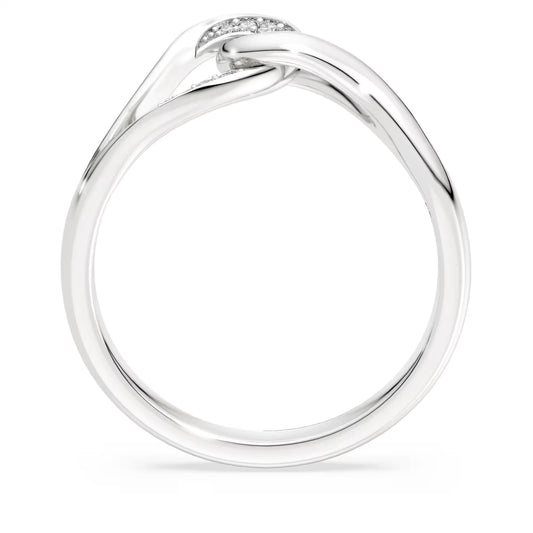 Classica ring, Round cut, Interlocking, White, Sterling silver