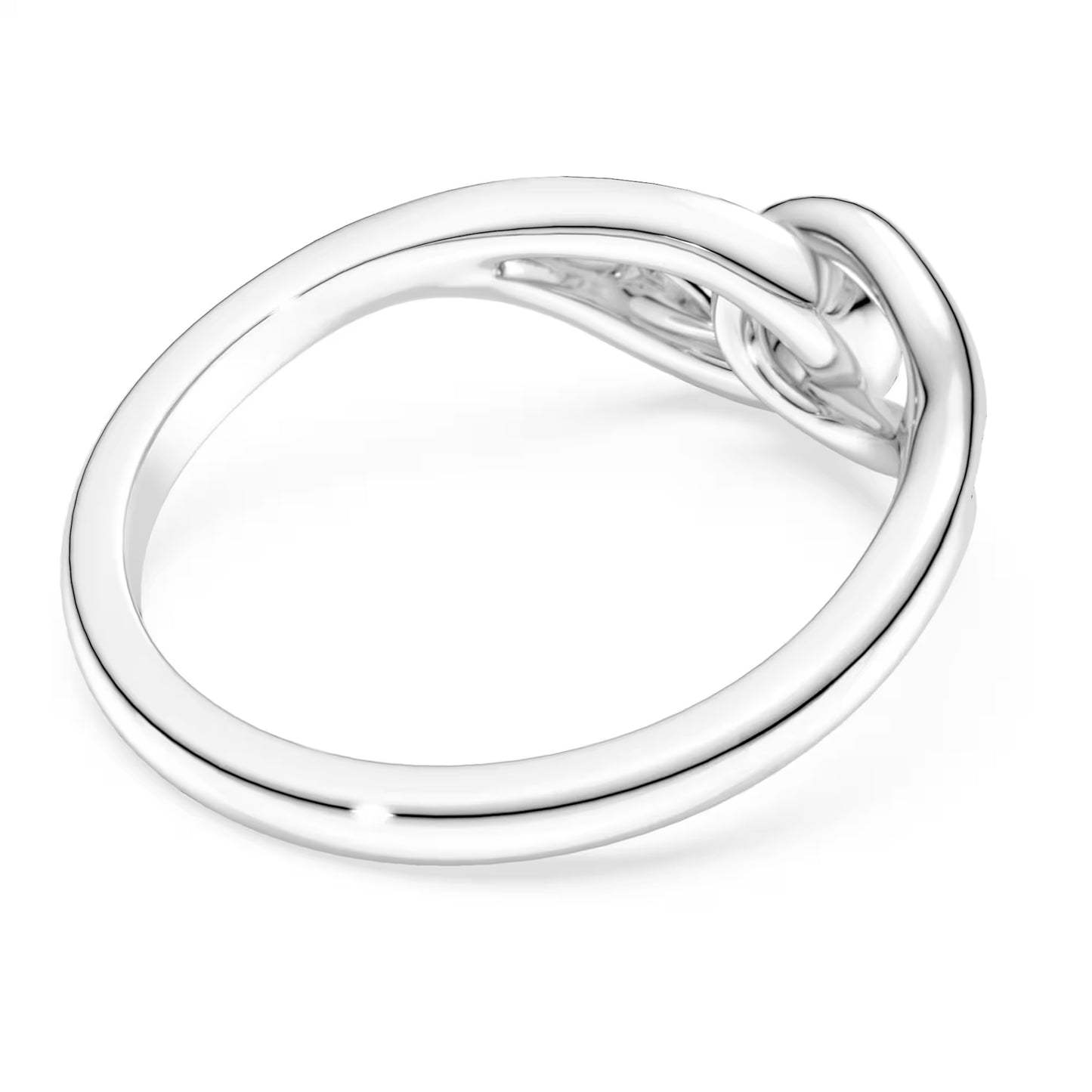 Classica ring, Round cut, Interlocking, White, Sterling silver