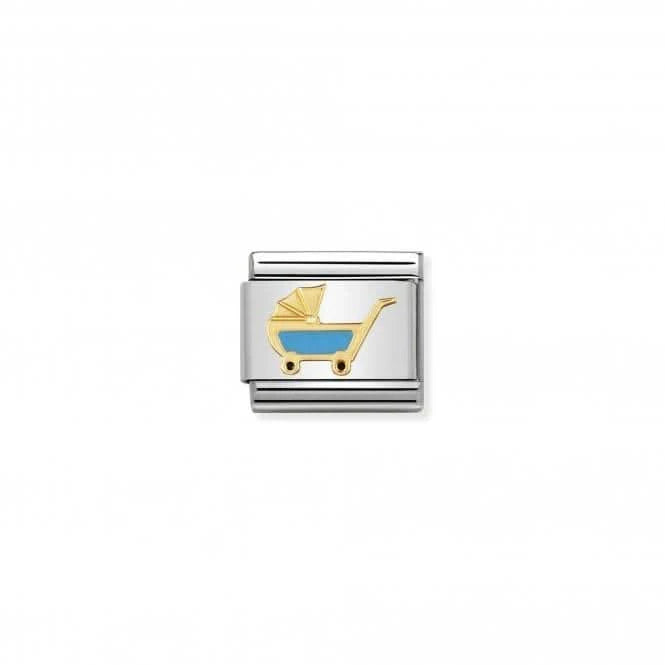 Gold Blue Pram Charm