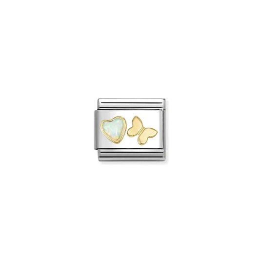 Composable Classic White Opal Butterfly Charm