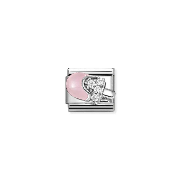 Classic Composable Pink CZ Ice Cream Charm