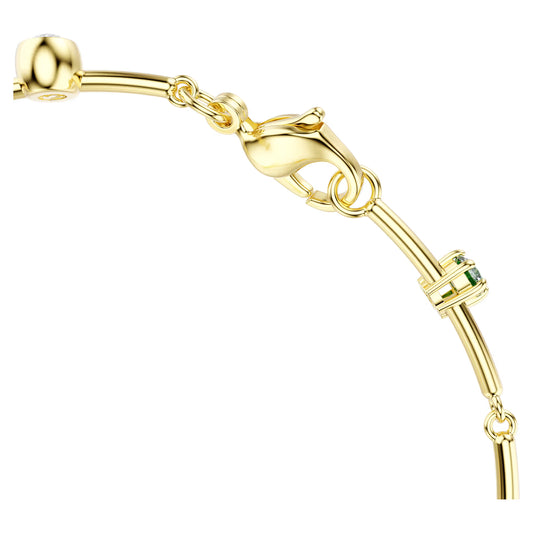 Constella bracelet, Mixed cuts, Green, Gold-tone plated