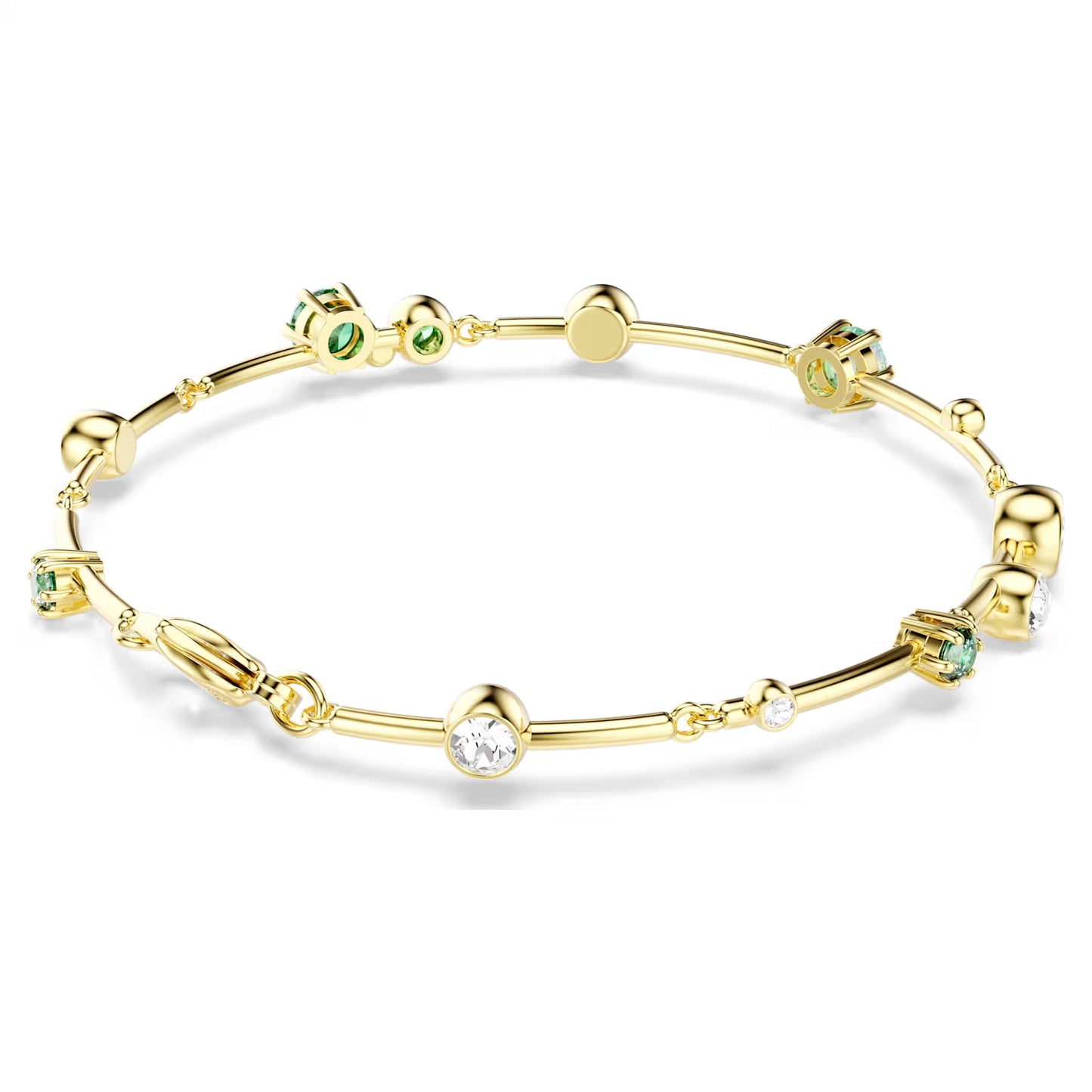 Constella bracelet, Mixed cuts, Green, Gold-tone plated