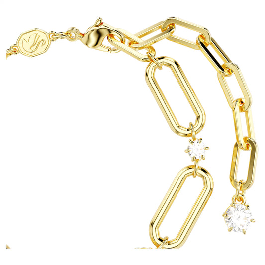 Dextera bracelet, White, Gold-tone plated