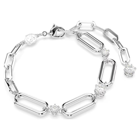 Constella bracelet, White, Rhodium plated, M