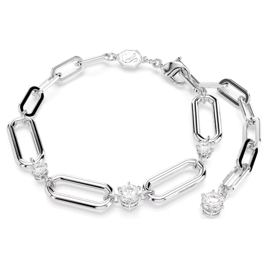 Constella bracelet, White, Rhodium plated, M