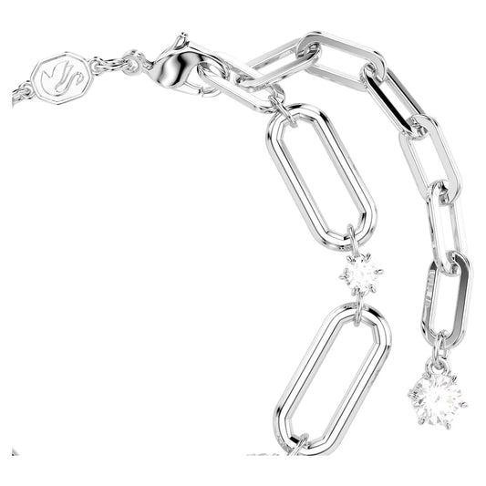 Constella bracelet, White, Rhodium plated, M