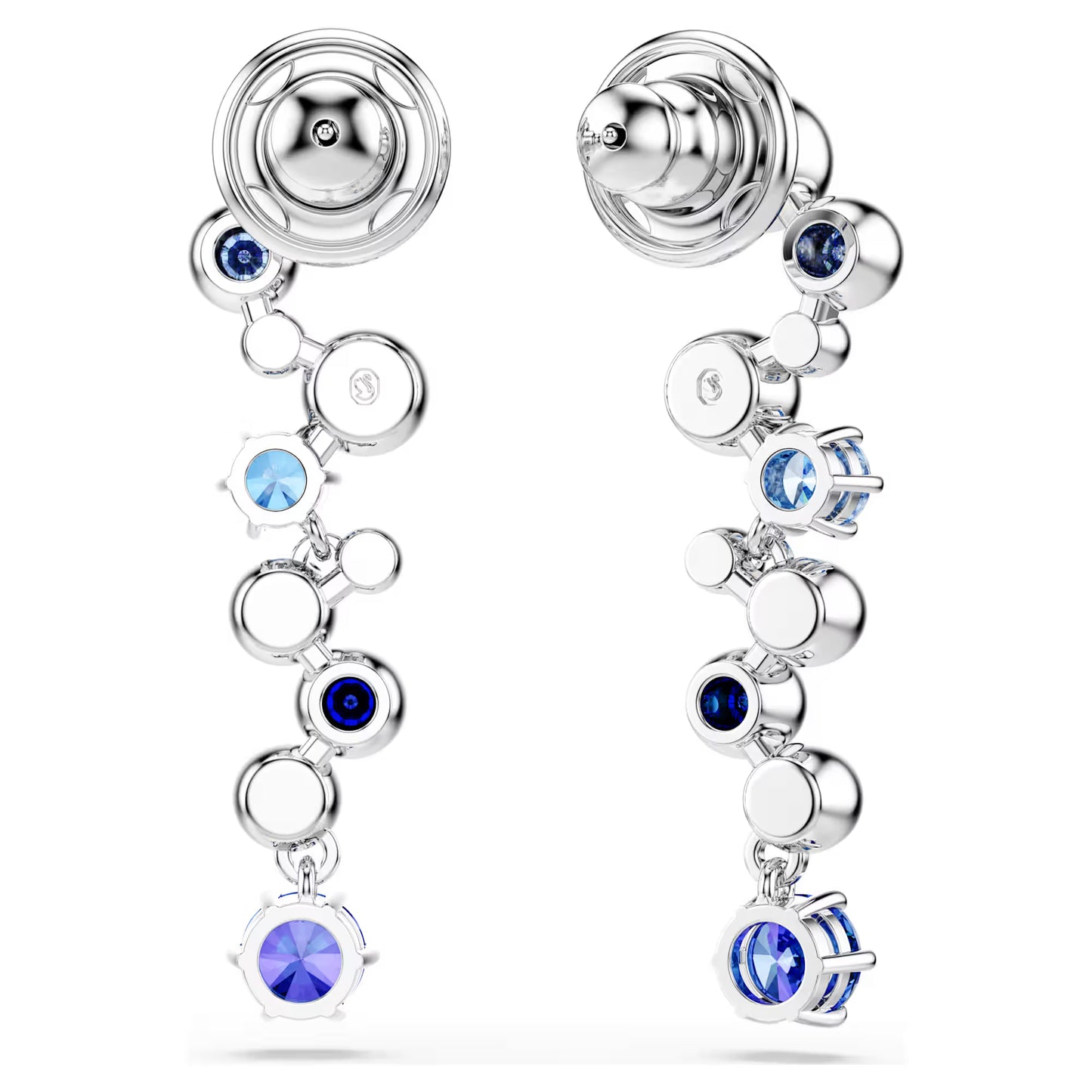 Constella drop earrings, Mixed cuts, Blue, Rhodium plated