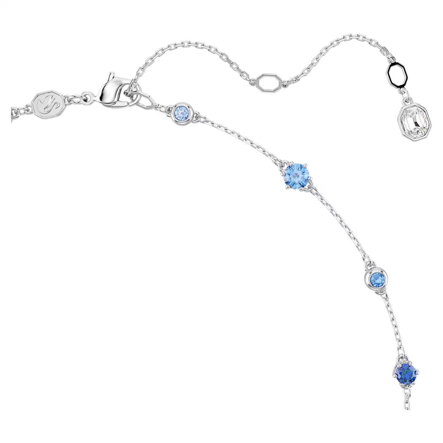 Constella necklace, Mixed cuts, Blue, Rhodium plated