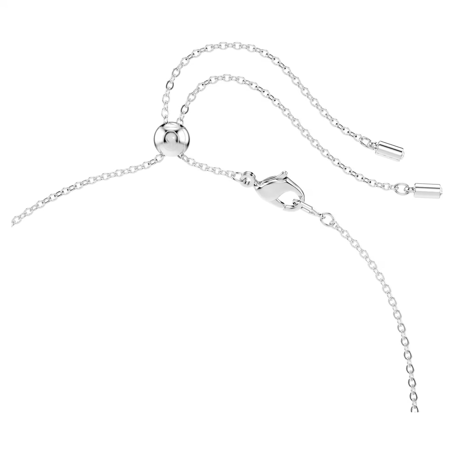 Constella necklace, Mixed cuts, White, Rhodium plated
