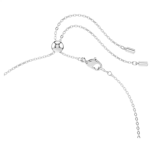 Constella necklace, Mixed cuts, White, Rhodium plated