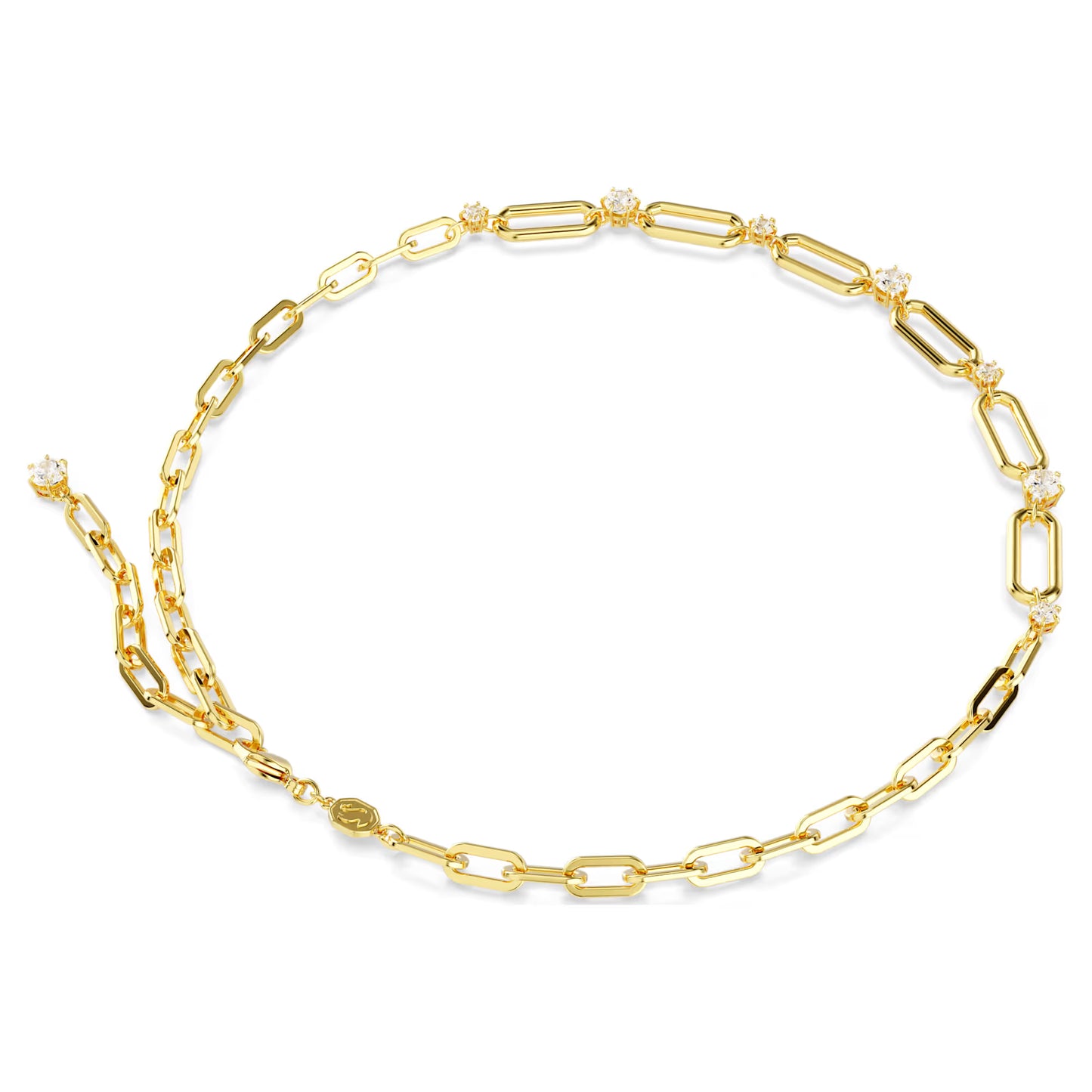 Dextera necklace, White, Gold-tone plated