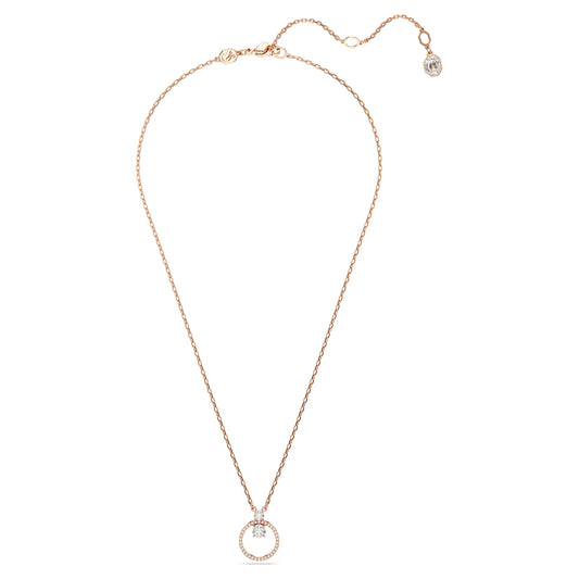 Constella pendant, Pavé, Round cut, White, Rose
