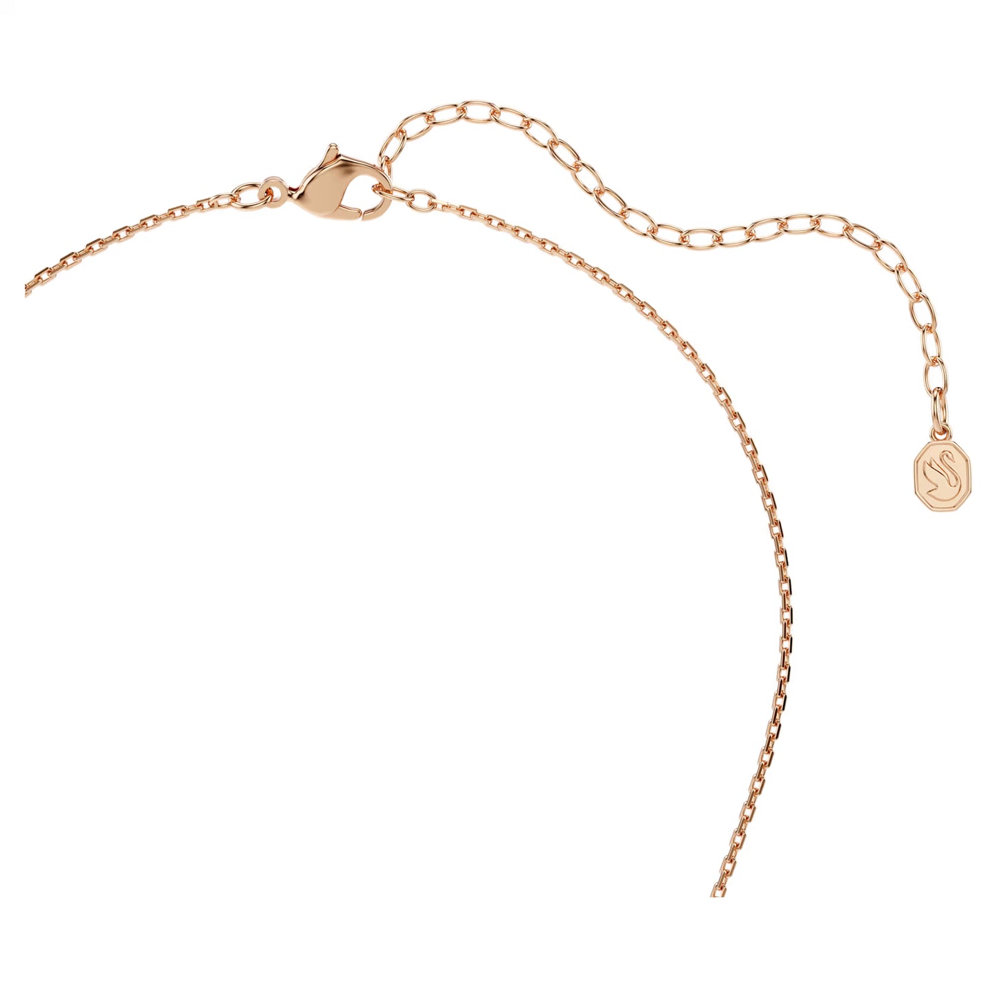 Constella pendant, Round cut, Dancing stone, Pink, 18K rose gold finish