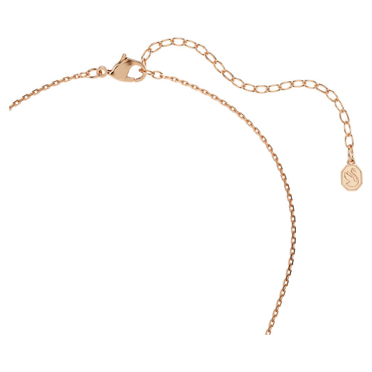 Constella pendant, Round cut, Dancing stone, Pink, 18K rose gold finish