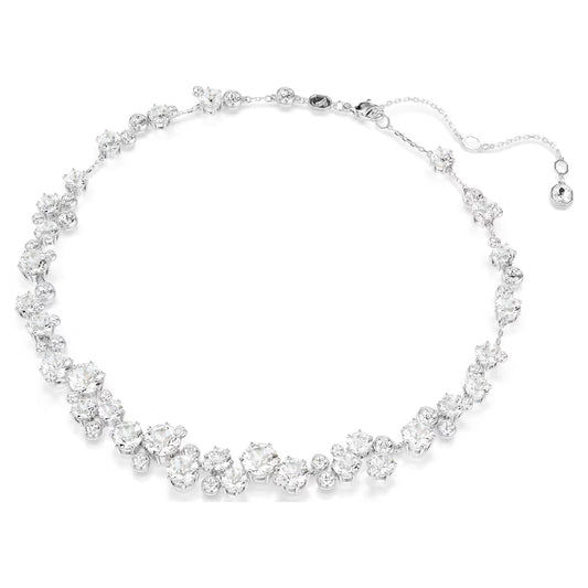 Constella set, Mixed cuts, White, Rhodium plated