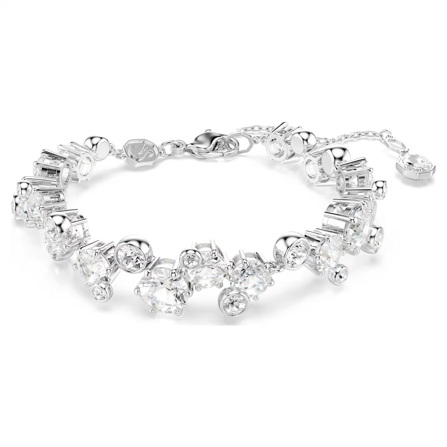 Constella set, Mixed cuts, White, Rhodium plated